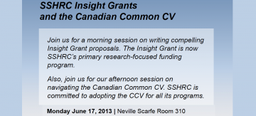 SSHRC Insight Grants and Canadian Common CV Workshop