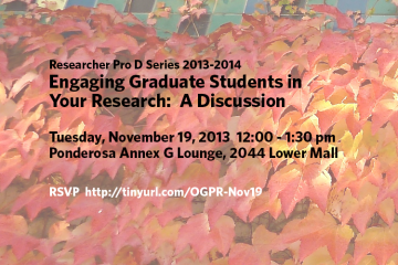 Engaging Graduate Students in Your Research: A Discussion