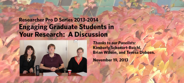 Thanks to Panelists and Participants | Researcher Pro D Series 2013-2014