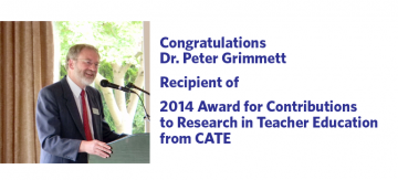Congratulations Peter Grimmett recipient of 2014 Award for