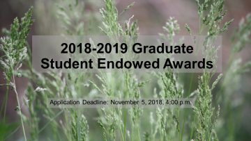 2018-2019 Graduate Student Endowed Awards