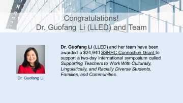 Congratulations Dr. Guofang Li (LLED) and Team!