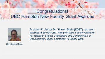 Congratulations Dr. Sharon Stein!