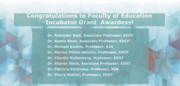 Congratulations to Faculty of Education Incubator Grant Awardees!