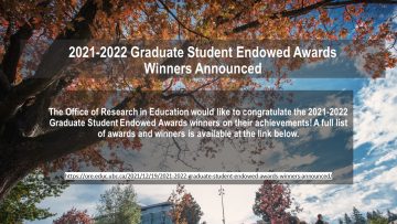2021-2022 Graduate Student Endowed Awards Winners Announced
