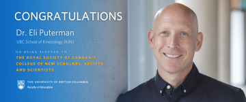 Congratulations to Dr. Eli Puterman, member to the Royal Society of Canada’s College of New Scholars, Artists and Scientists!
