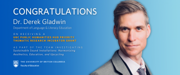 Congratulations to Dr. Derek Gladwin!