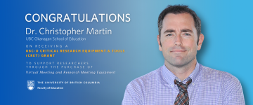 Congratulations Dr. Christopher Martin (OSE) for receiving a UBC-O Critical Research Equipment & Tools (CRET) grant!