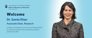 Welcome Dr. Samia Khan, Associate Dean, Research